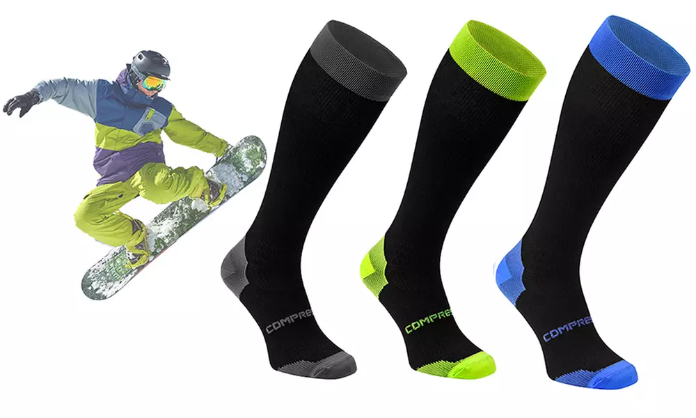 3er-, 6er-, 9er-, 12er- oder 15er-Set lange Unisex-Kompressionssocken - Primary Image