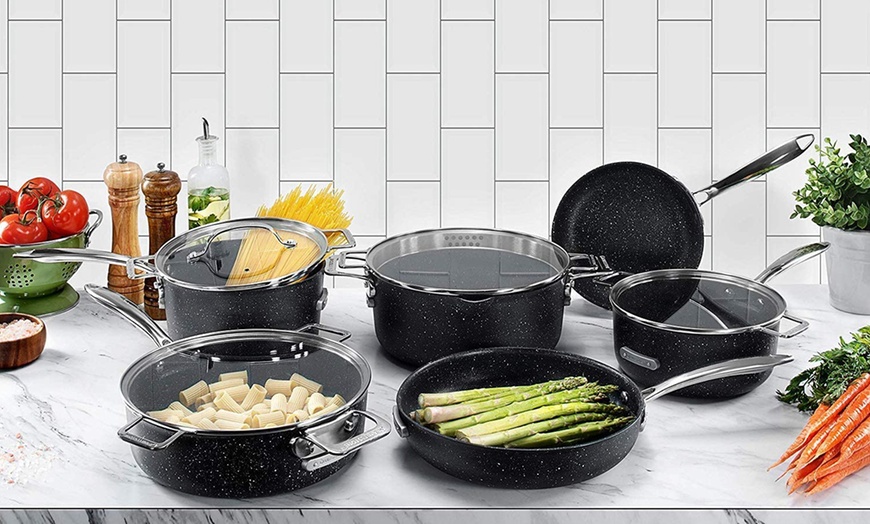 Granite Stone Diamond Space Saving Stackmaster Cookware Set (10-piece 