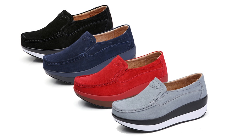 Image 1: Slip-On Platform Loafers