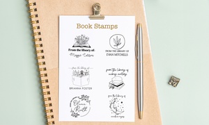 One, Two, or Three Customized Book Stamps from 2712 Designs