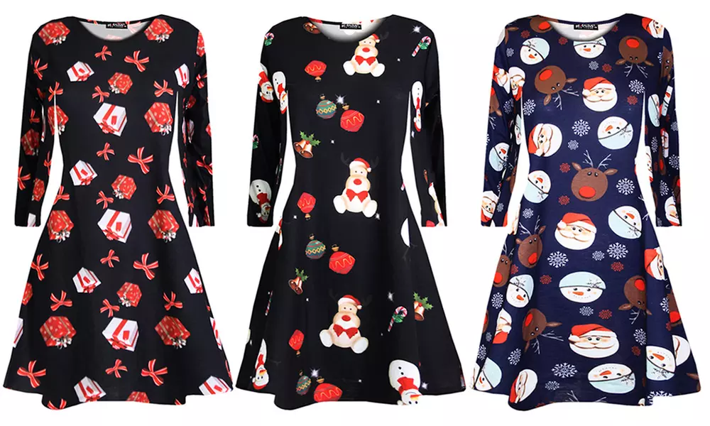 Robe avec impressions de Noël pour enfants - Primary Image