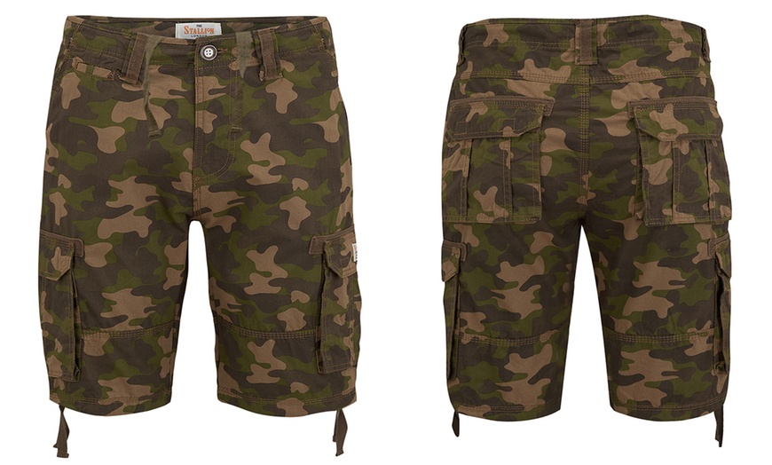 Image 4: Stallion camouflage cargo shorts