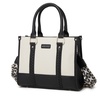 Image 7: Miss Lulu PU Leather Graceful Spacious Tote Bag with Woven Trim Strap
