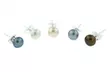 5 Pair Multi Color Freshwater Pearl Stud Earring Set - Second Medium