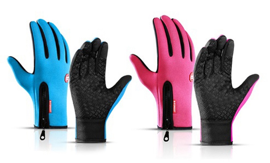 Image 13: One or Two Neoprene Insulated Gloves with Wrist Zip