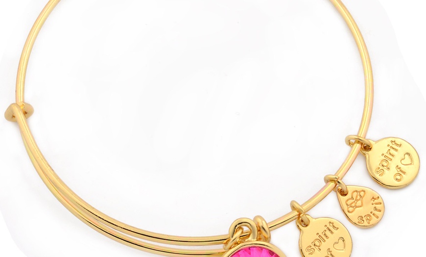 Image 12: 18K Gold Plated Inspirational Adjustable Bangle by Sophia Lee