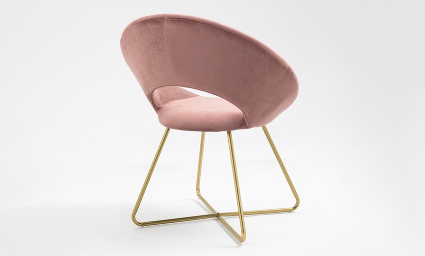 Image 7: Fauteuil rond en velours