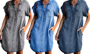  Short Sleeve Denim Shirt... 