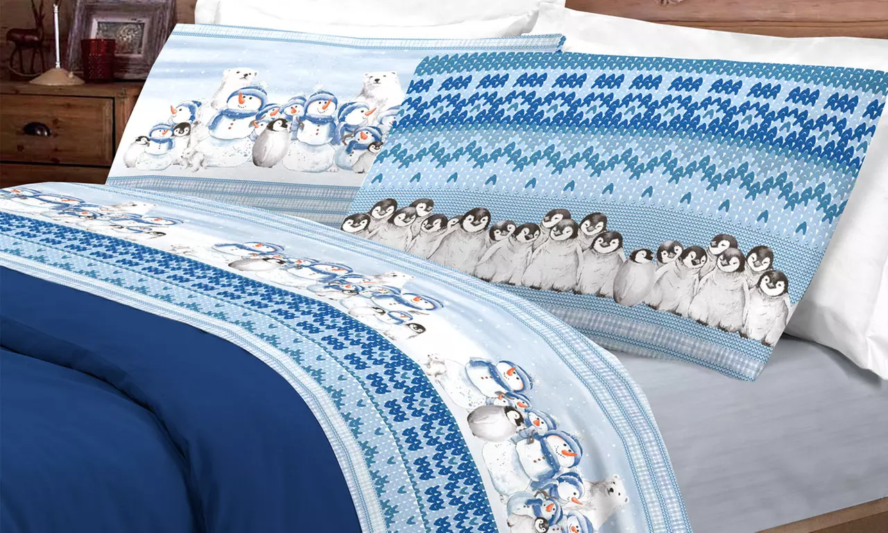 Completi Lenzuola Flanella Fantasie Invernali, Natalizie