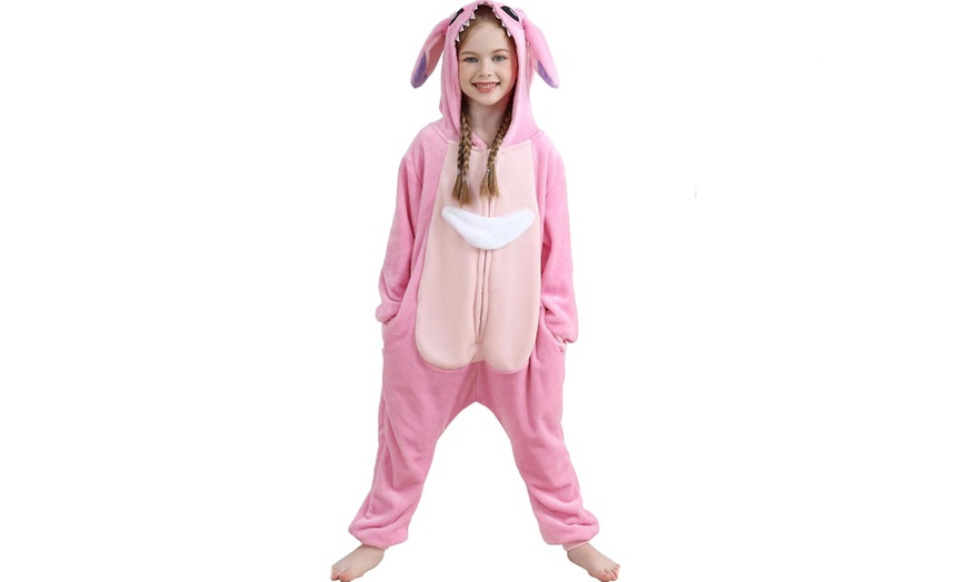 Image 8: Stitch-Inspired Unisex Adults' and Kids' One-Piece Pyjamas