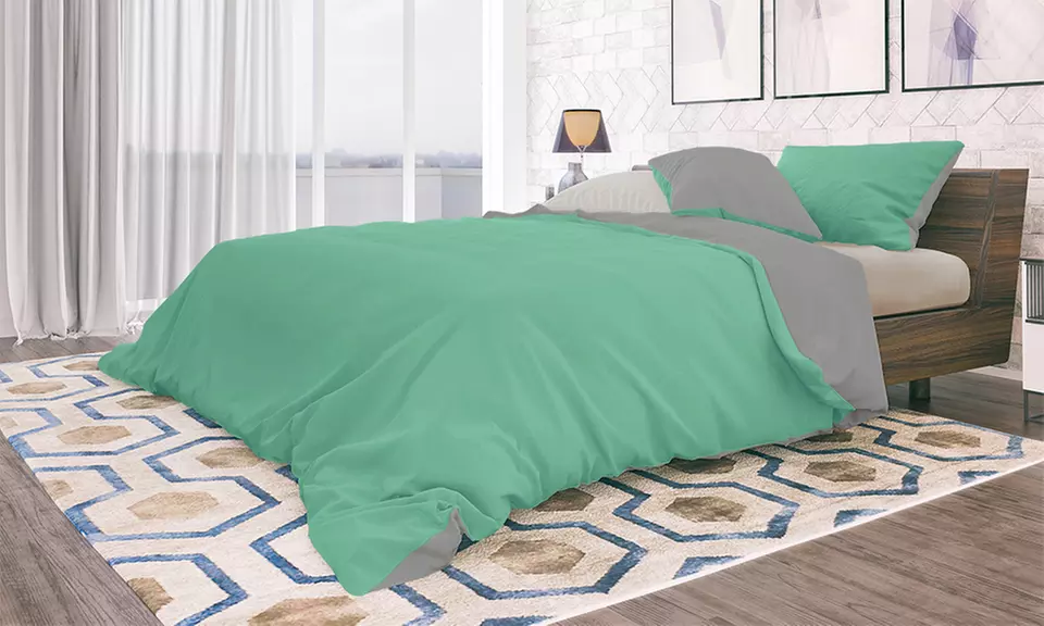 Set copripiumino e federe in microfibra con lenzuolo sotto