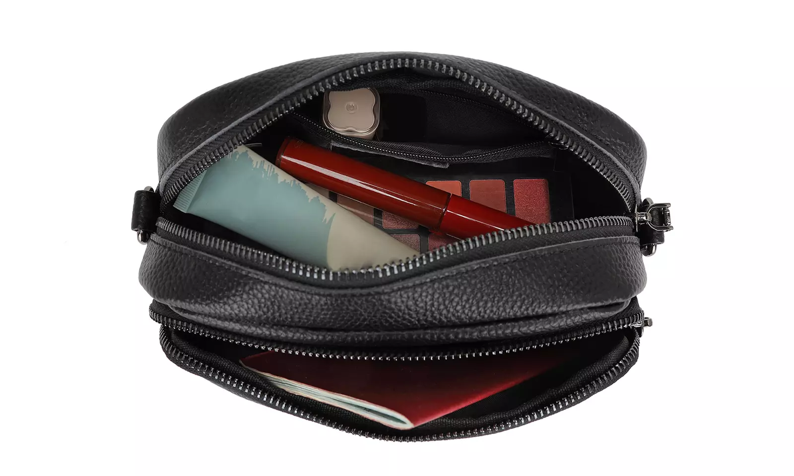 Clearance Leather Crossbody Shoulder Bag with Jacquard Woven Strap