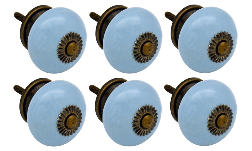 Image 8: 6 Ceramic Drawer Knobs 8 Colours