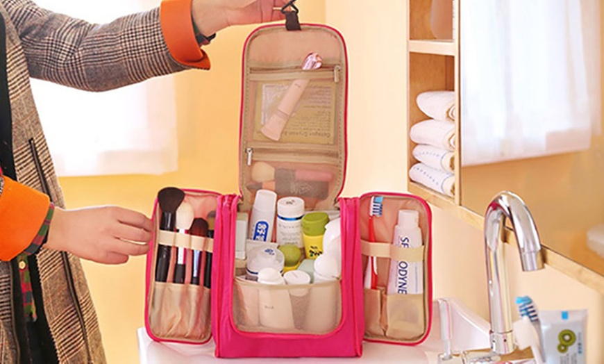 Image 15: One or Two Multi-Compartment Waterproof Toiletry Bags