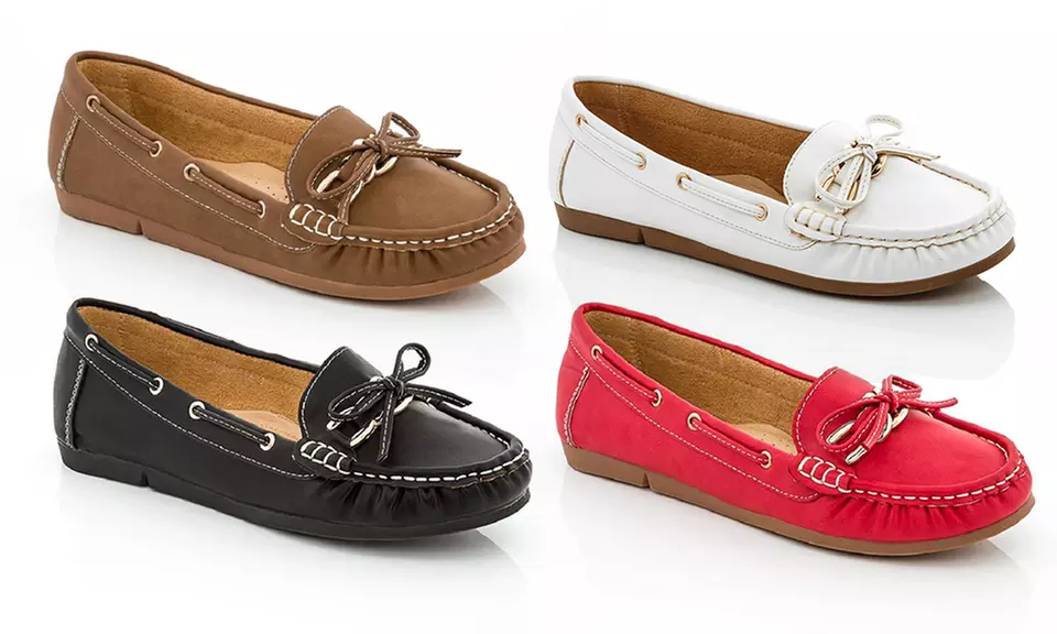 Lady Godiva Women's Boat Shoes With Buckle - Primary Image