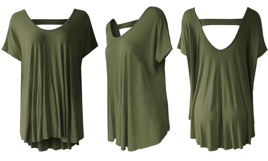 Image 5: Oversized V Back Top