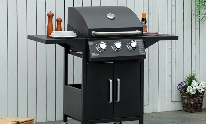 Image 5: Outsunny Deluxe Gas Barbecue Grill with Three or Four Burners