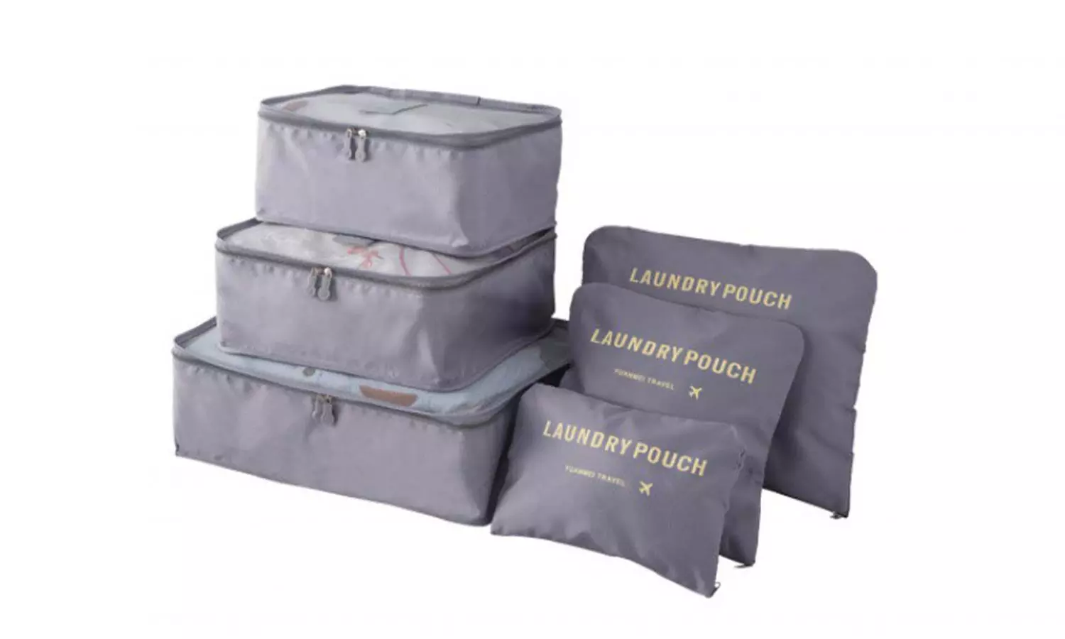 One or Two Six-Piece Travel Luggage Organizer Sets