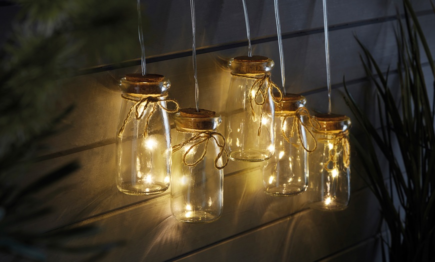 Image 1: Solar LED Mason Jar String Lights