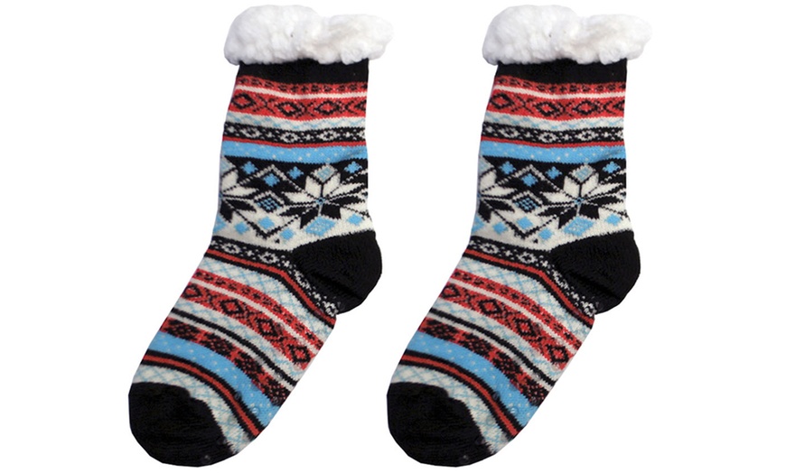 Image 22: Festive Warm Sherpa Fur Slipper Socks