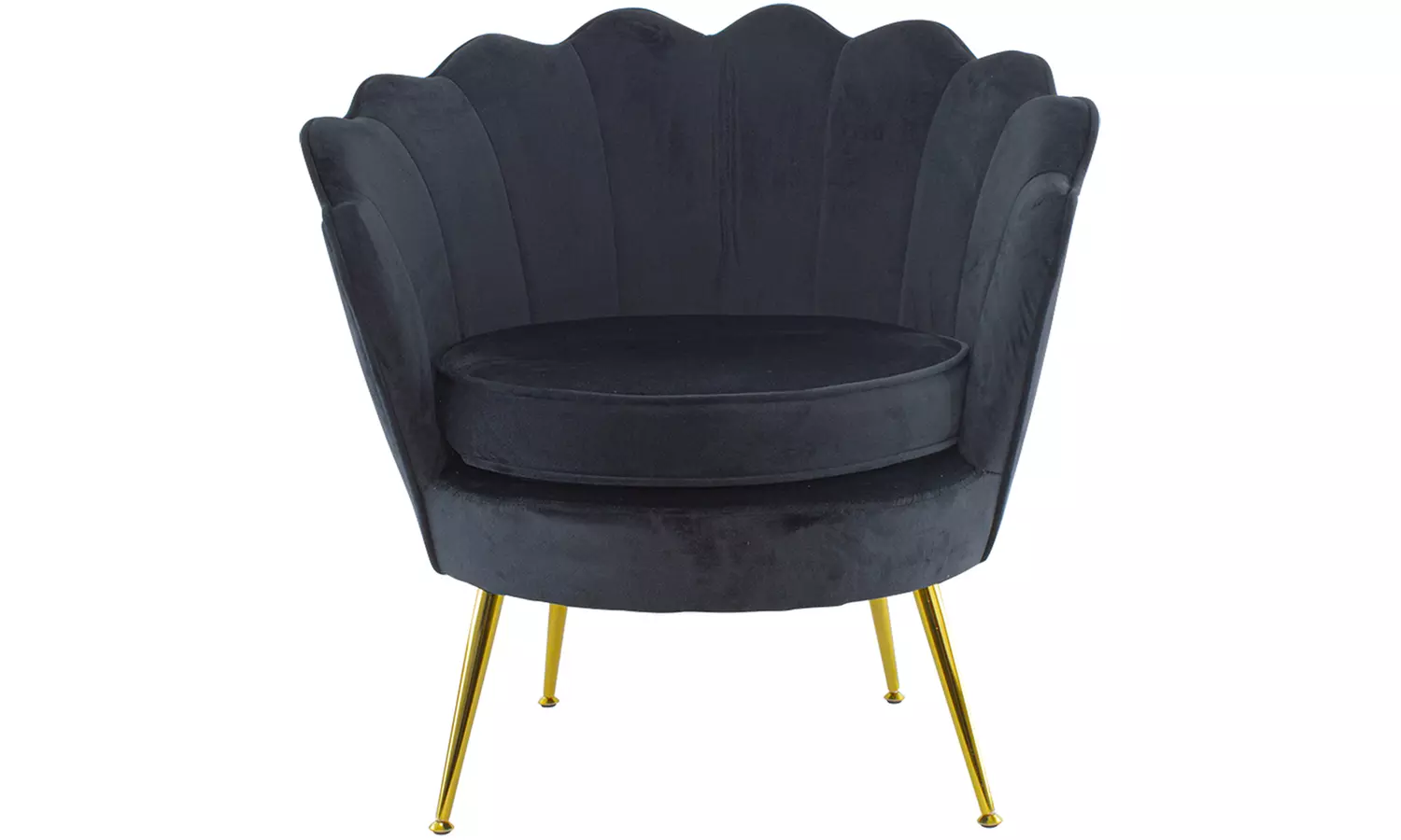 Poltrona con schienale a conchiglia