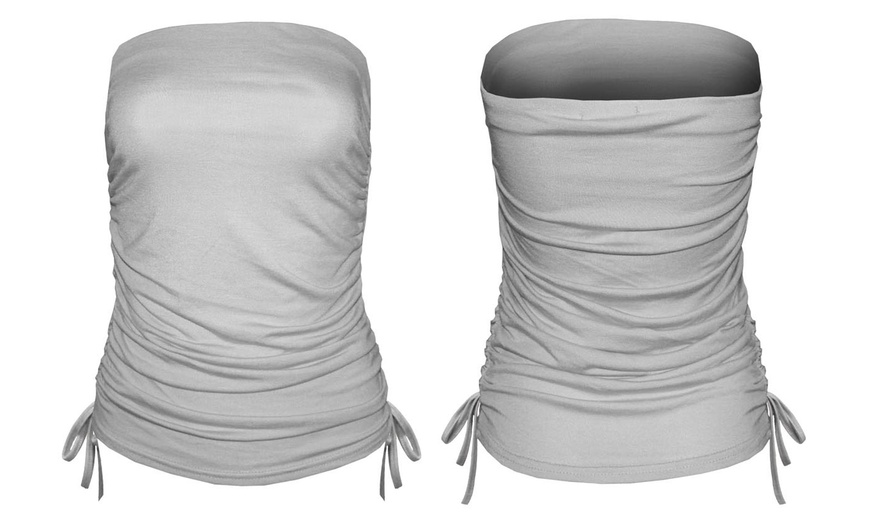 Image 8: Ruched Drawstring Tube Top