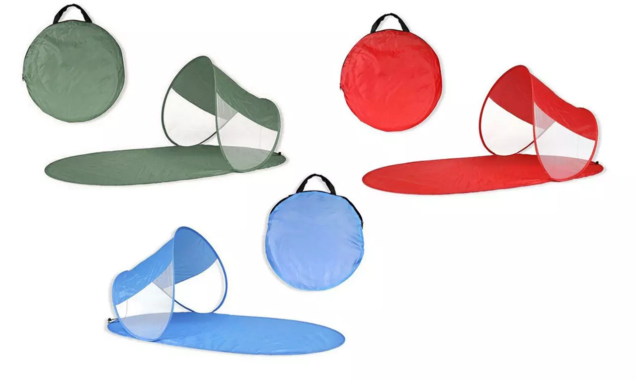 Strandmatte mit Pop-up-Sonnenschirm