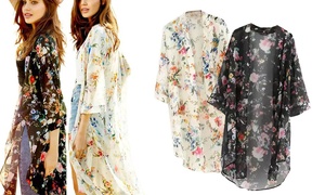 3/4 Sleeve Floral Kimono