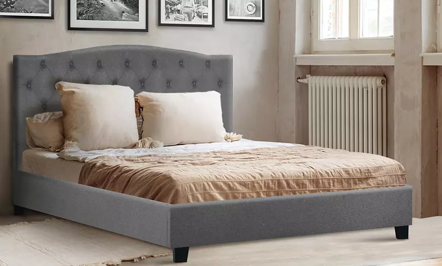 Image 21: Contemporary Plush Bed Frame