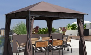 Outsunny Outdoor Gazebo Canopy Shelter with Curtains