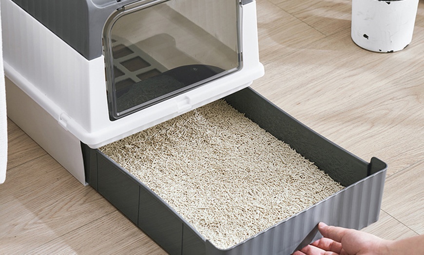 Image 5: Fully Enclosed Cat Litter Box with UV Sterilization