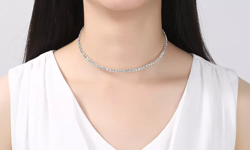 Parure collier, bracelet et boucles d'oreilles fabriqués avec des cristaux Swarovski® - Image 2