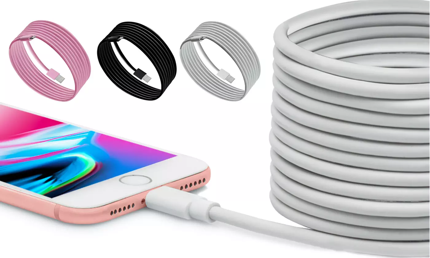 Purtech 10ft. Apple-Certified Lightning Cable (1-, 2-, or 3-Pack) - Primary Image