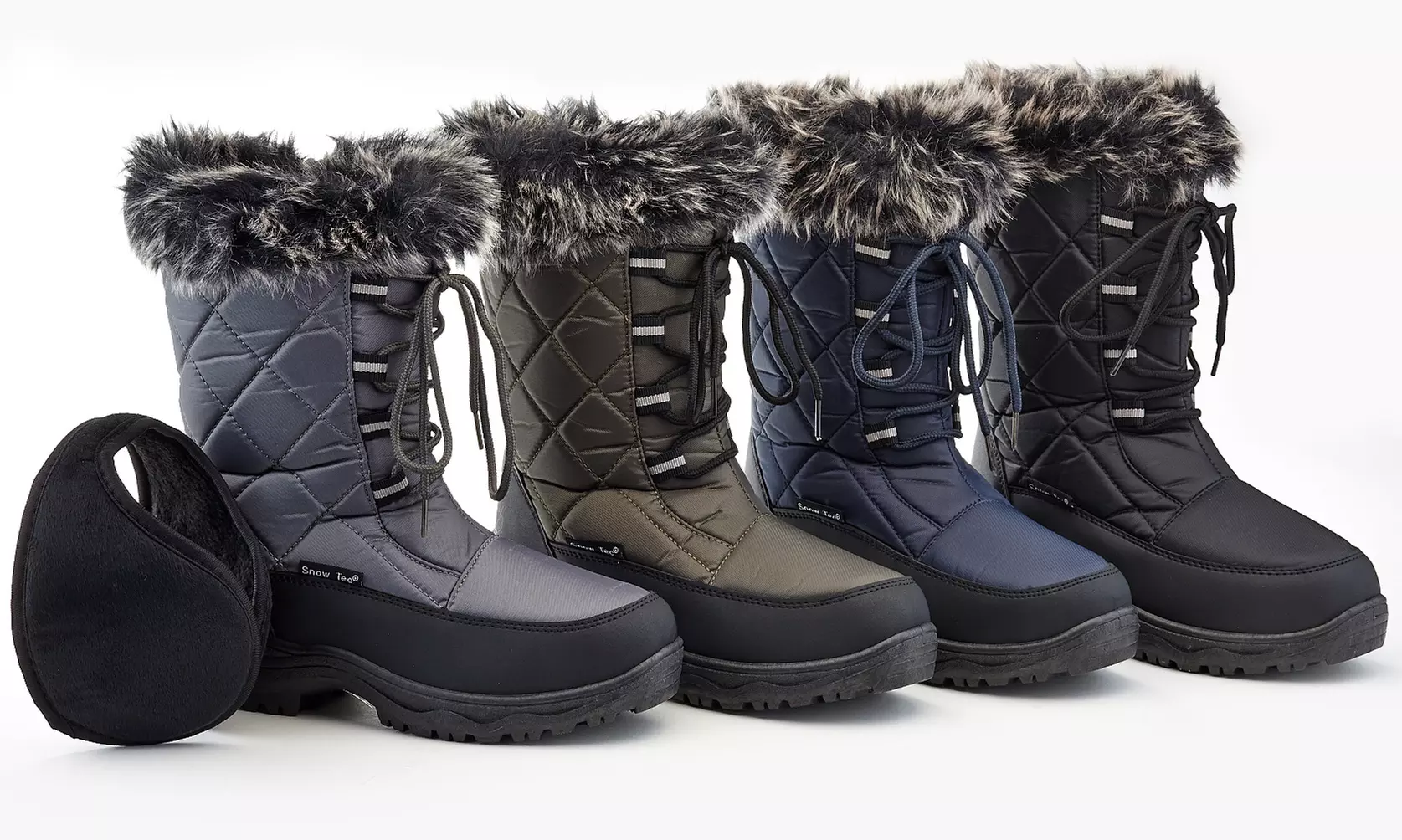 Snow Tec Ava Women's Waterproof Snow Boots with Free Earmuffs - Primary Image