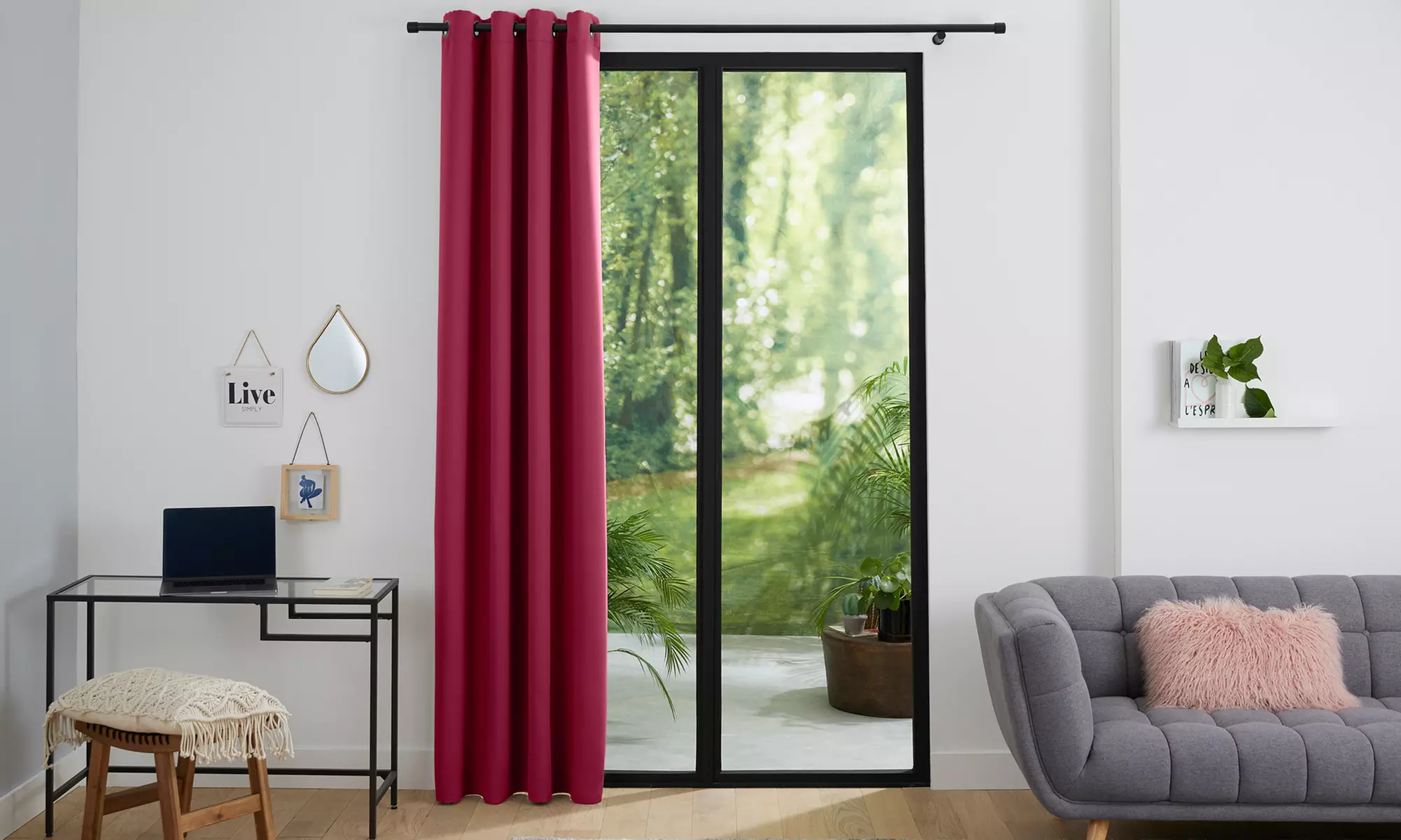 1, 2 ou 4 rideaux occultants et obscurcissants à 8 œillets