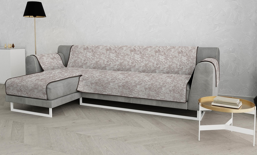 Image 13: Rutschfester Bezug für Sofa mit Chai­se­longue