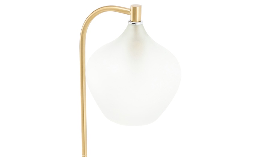 Image 6: Living And Home Gold Floor Lamp, Frosted Glass Shade, 150cm Height