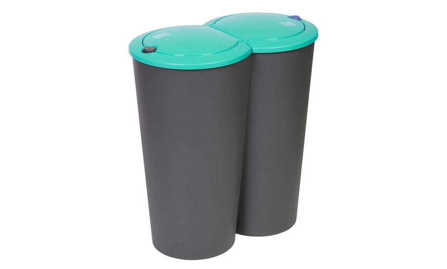 Image 5: Double Recycling Waste Bin 