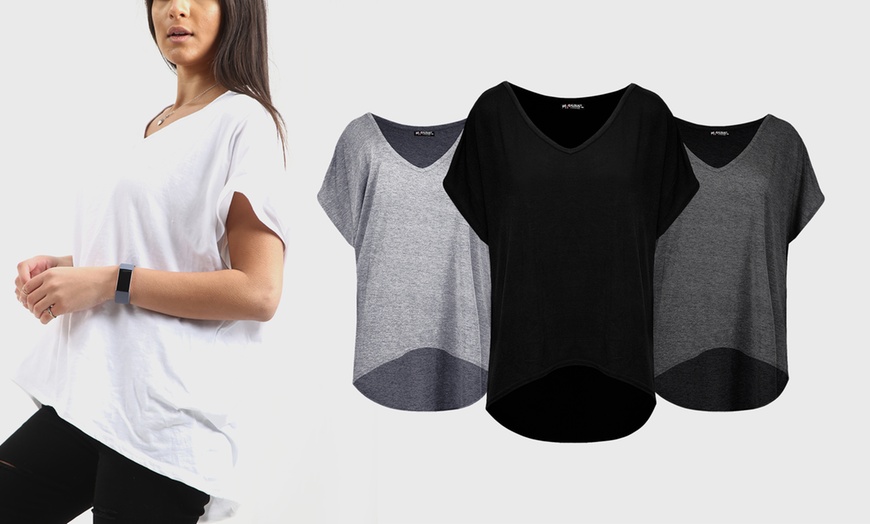 Image 1: Plain Baggy T-Shirt