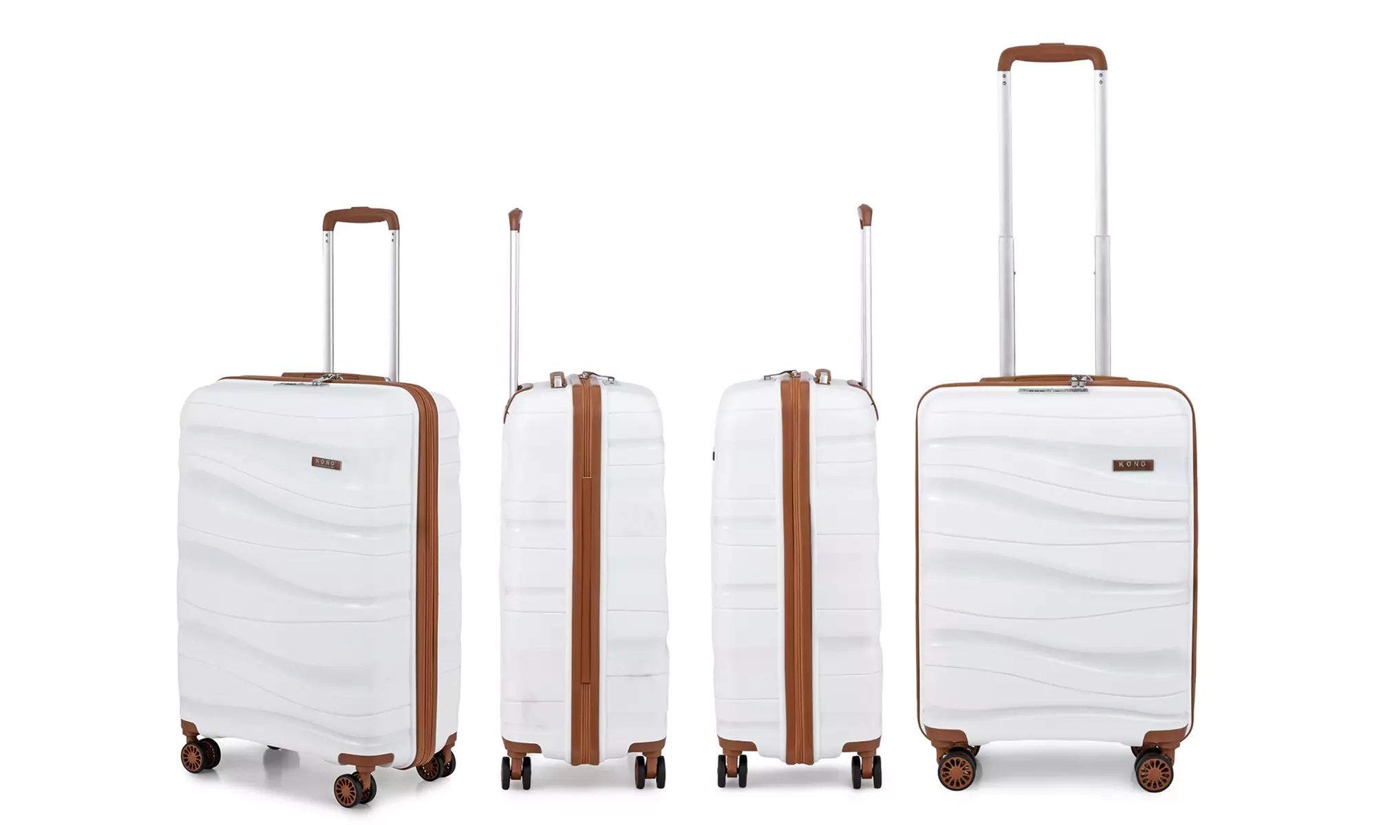 KONO One or Four Piece Hard Shell PP Suitcase With TSA Lock