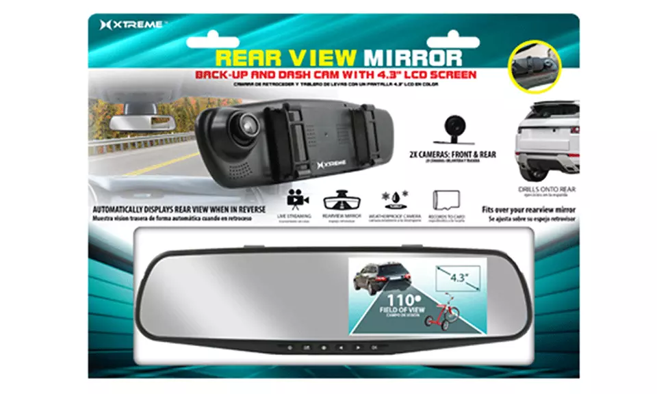 Xtreme Rear View Mirror with Backup Camera and Optional Dash Cam - Second Medium