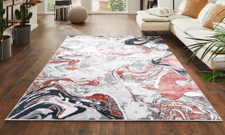 Image 33: Modern Abstract Emperor Contemporary Thick Rug