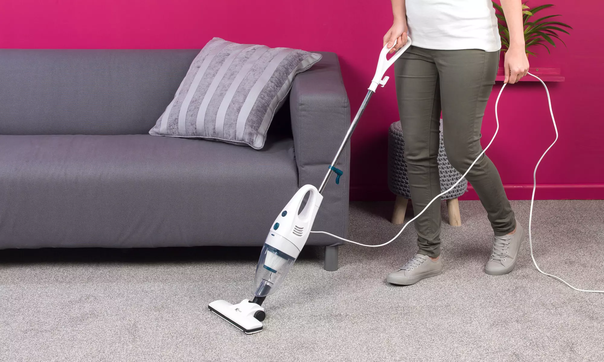 Kleeneze Electric Floorcare Set with 12-in-1 Steam Mop, 2-in-1 Stick Vacuum and Microfibre Cloths - Primary Image