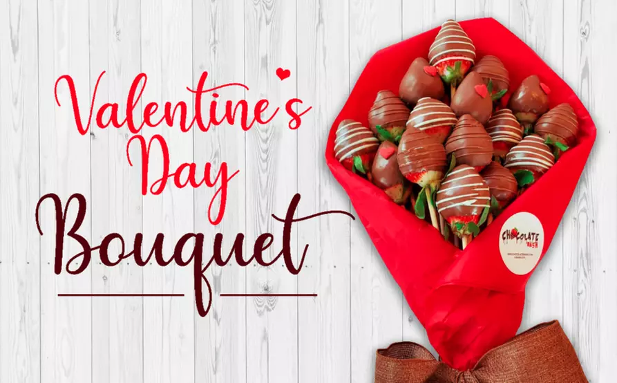 $37.50 for Valentine's Day: Chocolate-Covered Strawberry Bouquet at Chocolate Bash ($49.50 Value) - Primary Image