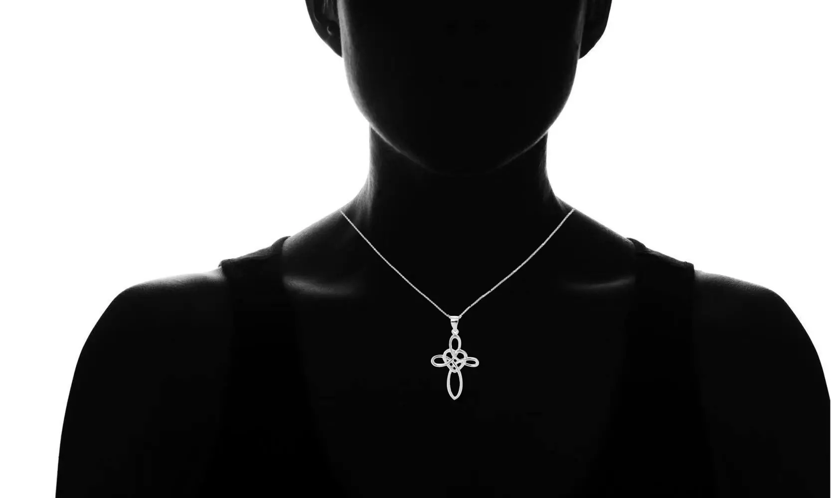 Sterling Silver Celtic Cross Necklace - Second Medium