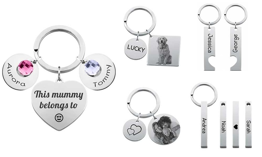 Image 1: One or Two Family Keychains from Justyling