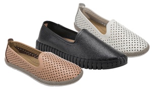 Women's Leather Slip-On Shoes