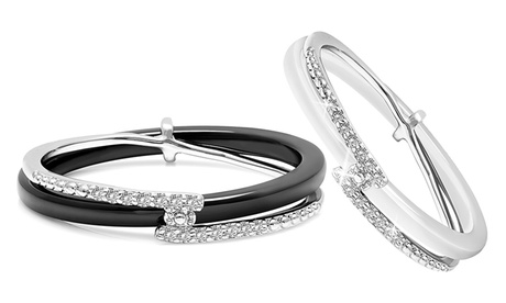 Anello in ceramica OMG Jewel realizzato con cristalli di Swarovski® disponibile in 2 colori e varie misure