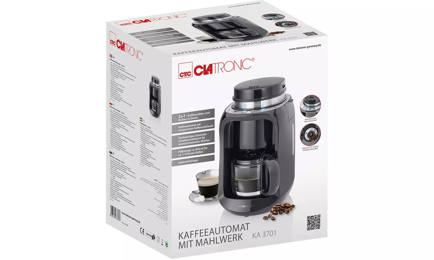 Machine à café avec moulin 2 en 1 Clatronic KA 3701, livraison offerte - Second Medium