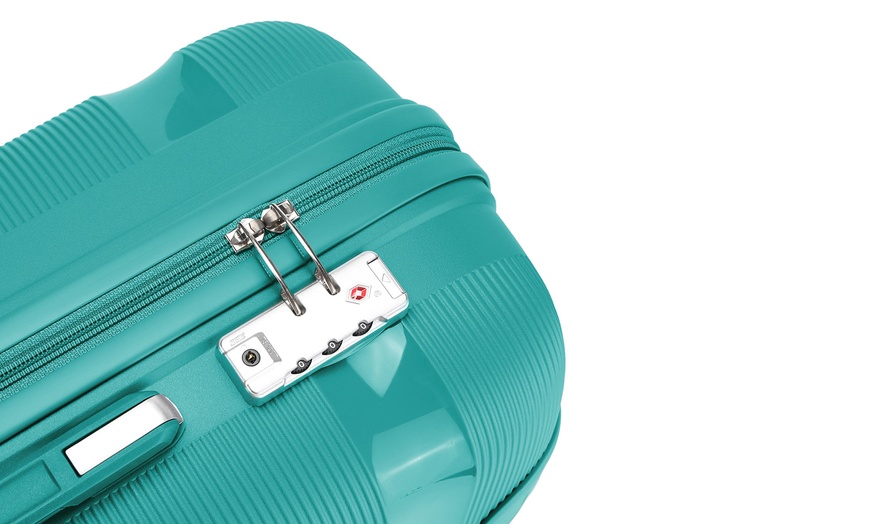 Image 12: Kono 24-Inch Colourful PP Hardshell Suitcase with TSA Lock